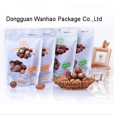 Nut Snack Packaging Standup Food Zipper Pouch With Easy Tearing Notch , Clear Window