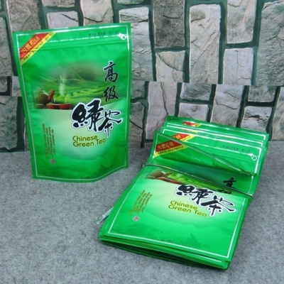 Food Grade Zipper Plastic Bags With Clear Window For Tea Packaging