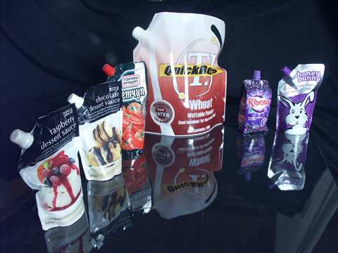 Side Gusset PET / AL / NY / PE Standing Spout Pouch with Handle for Moisture Proof Packing