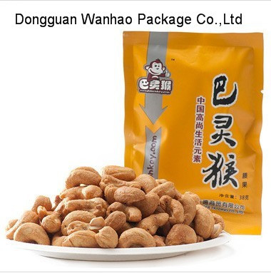 Nut Snack Packaging Standup Food Zipper Pouch With Easy Tearing Notch , Clear Window