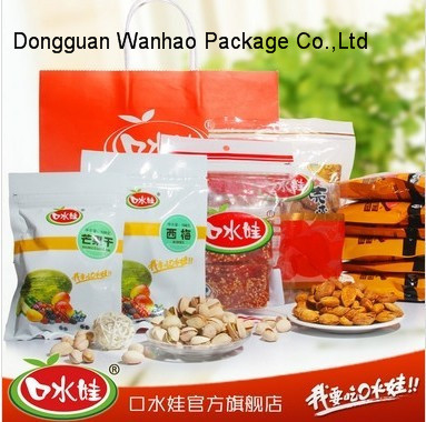 Nut Snack Packaging Standup Food Zipper Pouch With Easy Tearing Notch , Clear Window