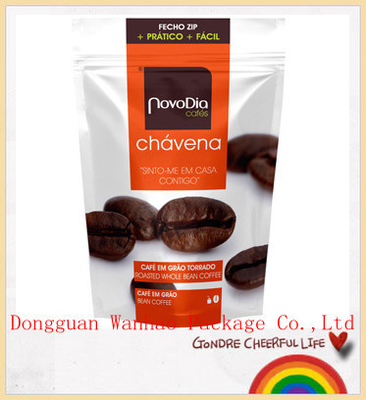 Customized Coffee Bean / Coffee Powder Stand Up Pouches For Food Packaging