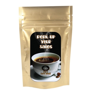 Aluminum Foil Laminated Stand Up Zip-Lock Coffee Packaging Bags With Degassing Valve