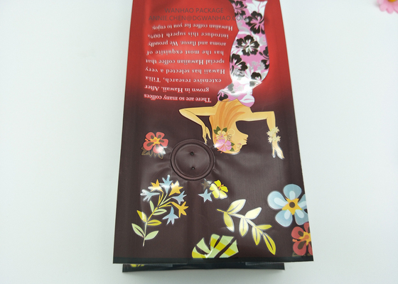 Custom Aluminum Foil Packaging Coffee Bag With Valve Good Barrier Moisture Proof Smell Proof Stand up Pouch Side gusset