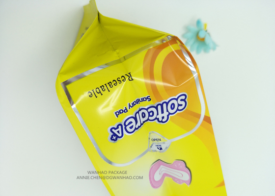 Customize Matte Finished Laminated Aluminum Foil bag Printing for wet tissue Women's sanitary napkin Packaging