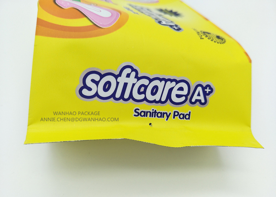 Customize Matte Finished Laminated Aluminum Foil bag Printing for wet tissue Women's sanitary napkin Packaging