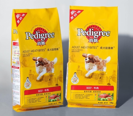 PET AL PE Stand Up Pet Food Packaging / Dog Food Bag Custom With Zip Lock