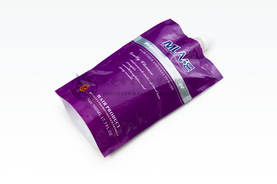 Purple Liquid Shaped Spouted Pouches , Standing Baby Food Reusable Pouches